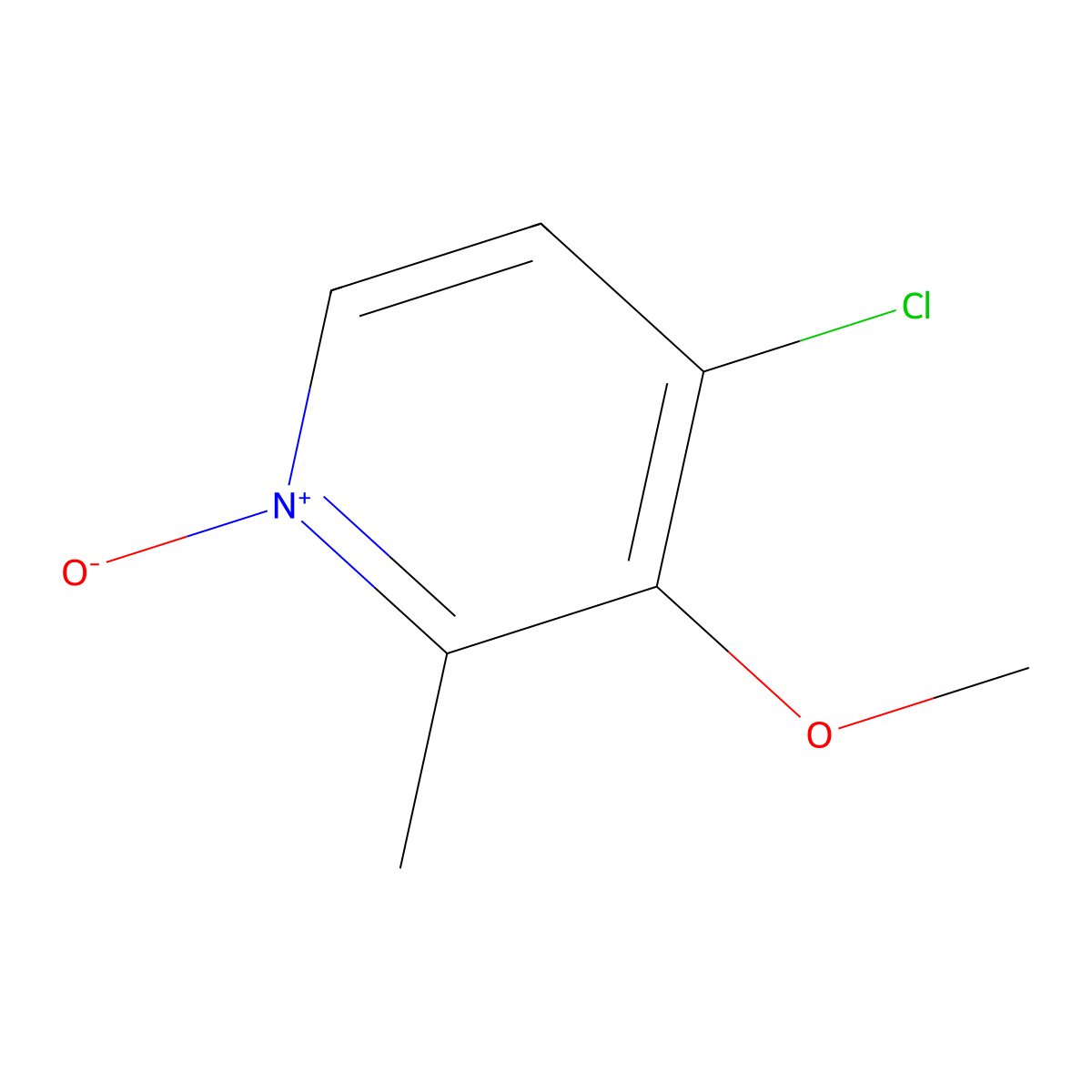 Pyridine, 4-chloro-3-methoxy-2-methyl-, 1-oxide molecular structure, CAS 122307-41-9
