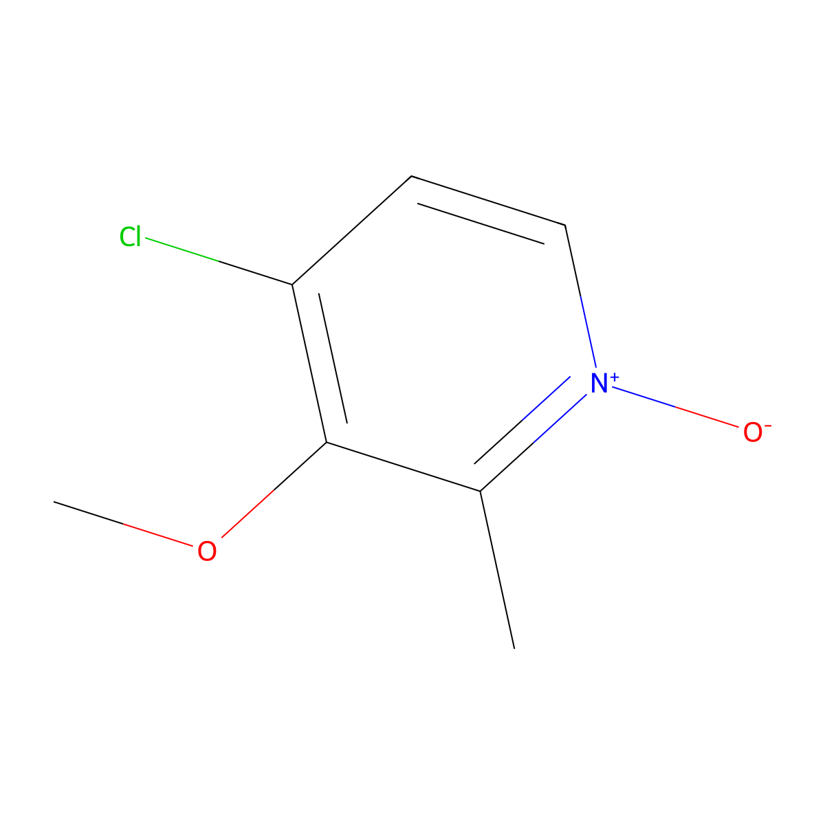 Pyridine, 4-chloro-3-methoxy-2-methyl-, 1-oxide molecular structure, CAS 122307-41-9