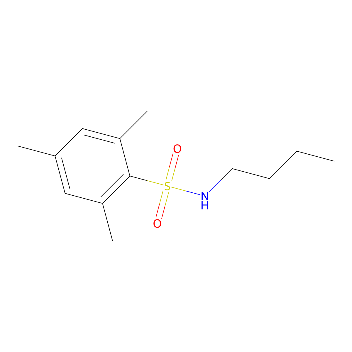 N-butyl-2,4,6-trimethylbenzenesulfonamide molecular structure, CAS 122308-67-2