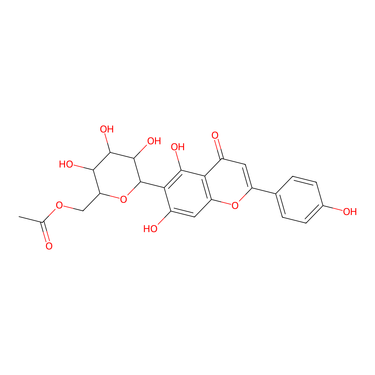 6''-O-acetylisovitexin molecular structure, CAS 1223097-20-8