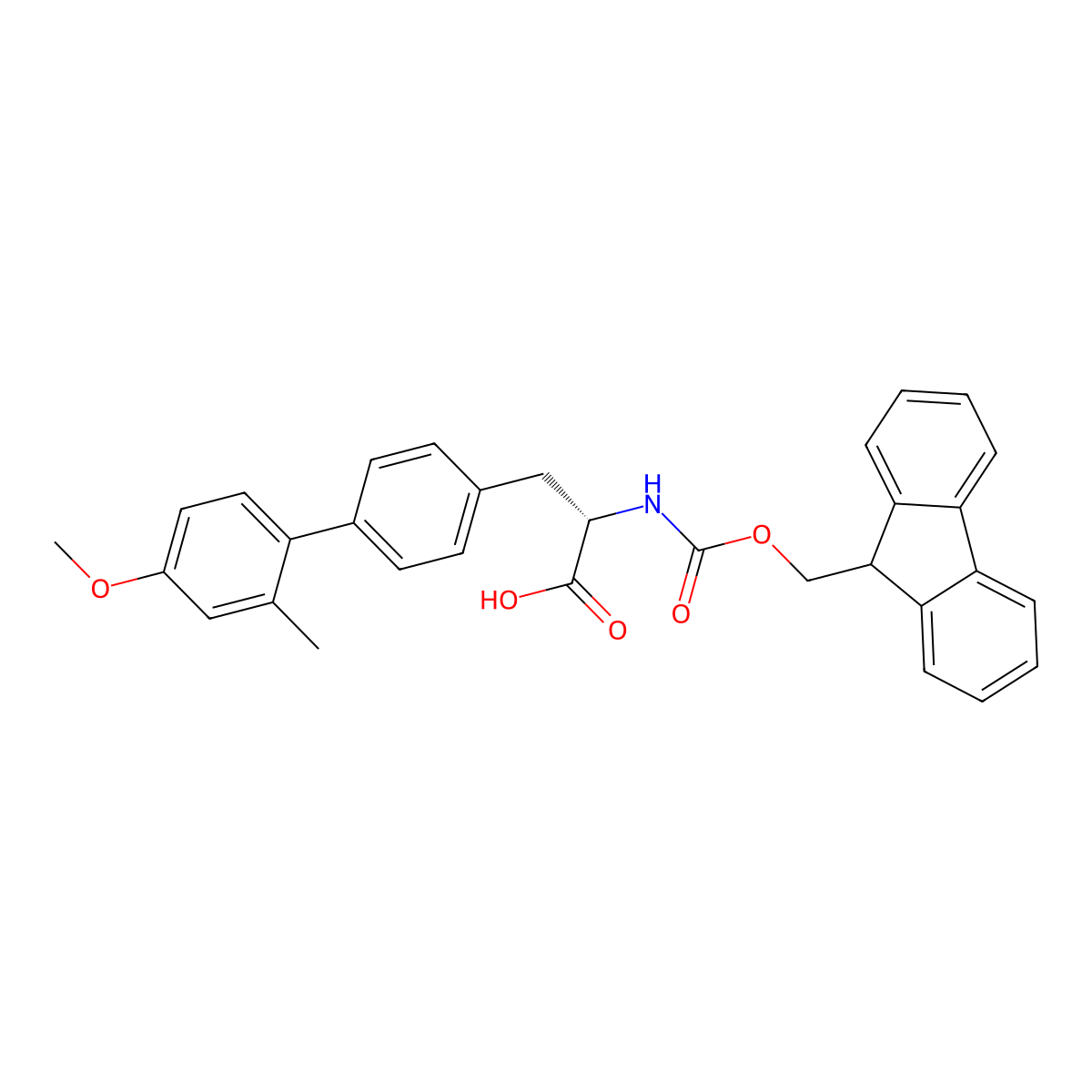 Fmoc-4-(4-methoxy-2-methyl-phenyl)-L-phenylalanine molecular structure, CAS 1223105-49-4