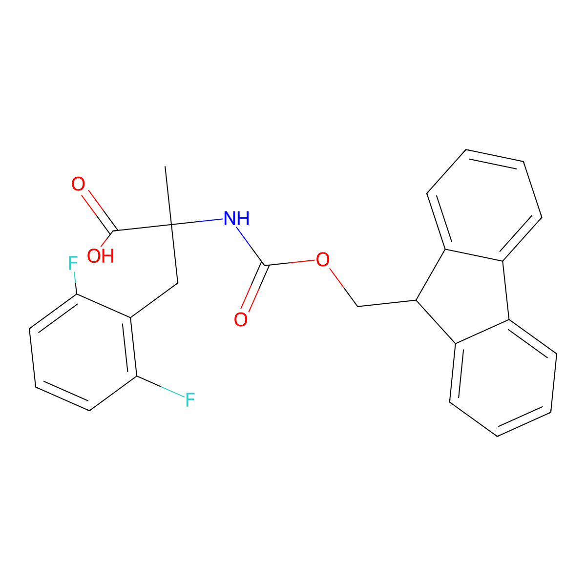 (S)-N-alpha-(9-Fluorenylmethyloxycarbonyl)-C-alpha-methyl-2,6-difluorophenylalanine molecular structure, CAS 1223105-51-8