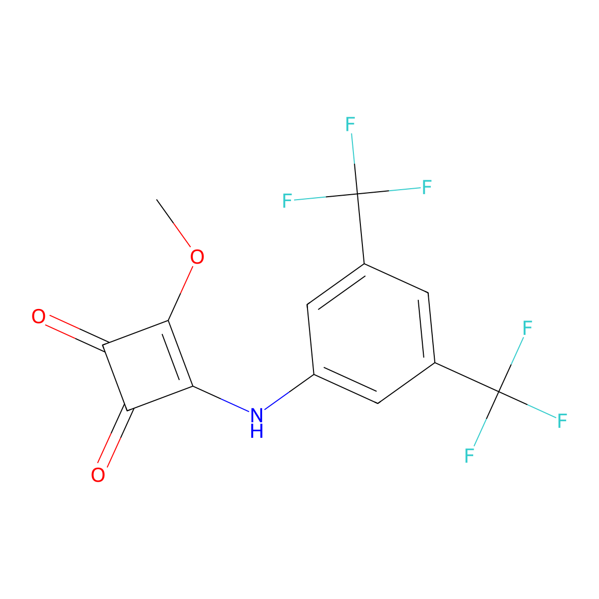 3-((3,5-Bis(trifluoromethyl)phenyl)amino)-4-methoxycyclobut-3-ene-1,2-dione molecular structure, CAS 1223105-85-8