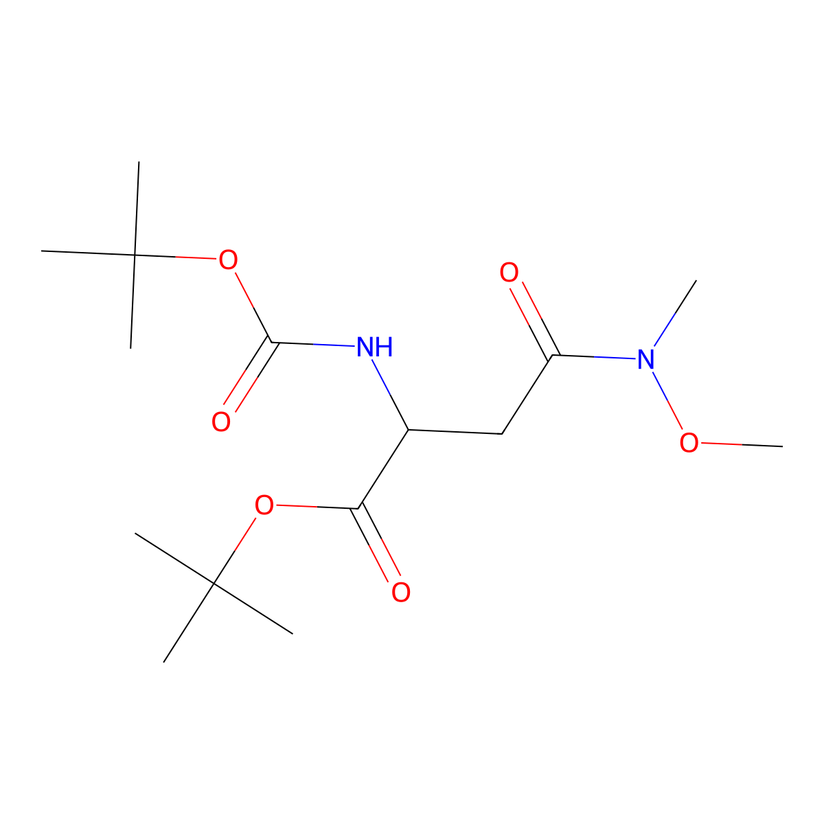 N-alpha-t-Butyloxycarbonyl-N-beta-methyl-N-beta-methoxy-L-aspargine alpha-t-butyl ester molecular structure, CAS 122313-00-2