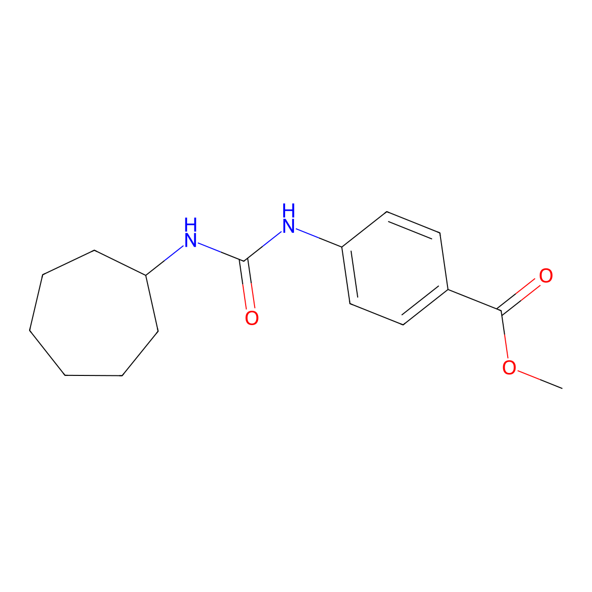 Methyl 4-(3-Cycloheptylureido)Benzoate molecular structure, CAS 1223164-04-2