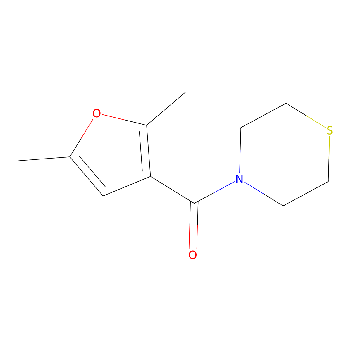 4-(2,5-Dimethylfuran-3-carbonyl)thiomorpholine molecular structure, CAS 1223168-56-6