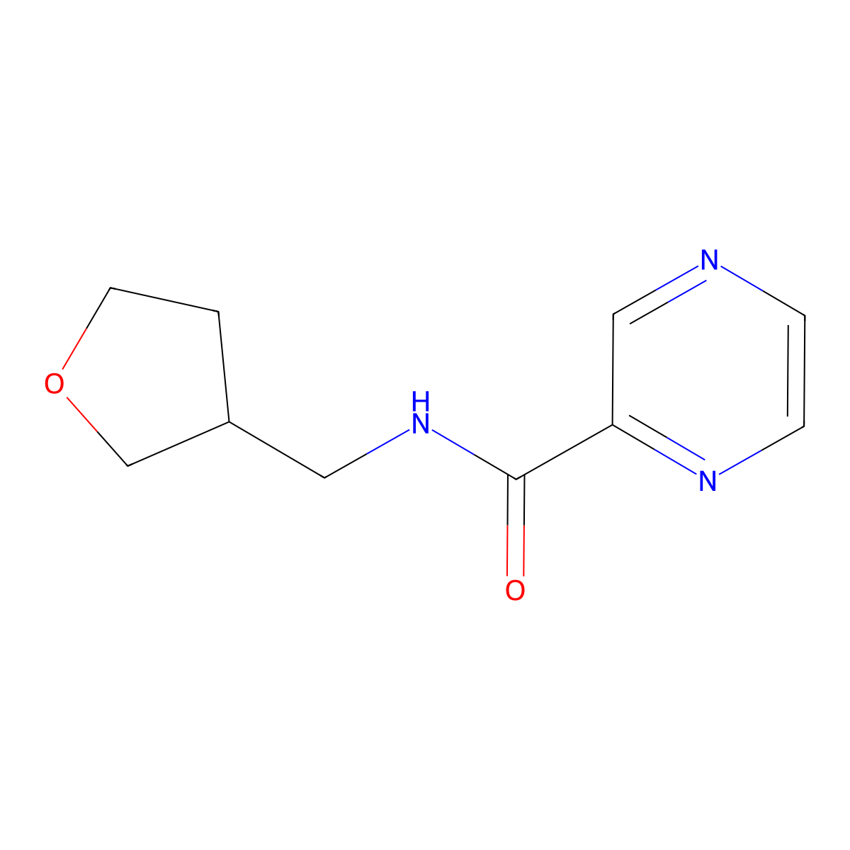 N-[(oxolan-3-yl)methyl]pyrazine-2-carboxamide molecular structure, CAS 1223182-96-4