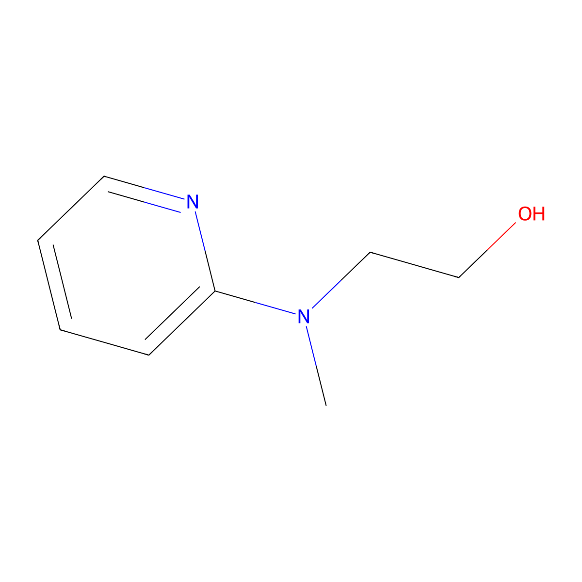 2-(N-Methyl-N-(2-pyridyl)amino)ethanol molecular structure, CAS 122321-04-4