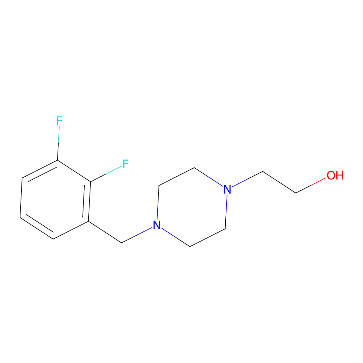 2-(4-(2,3-Difluorobenzyl)piperazin-1-yl)ethan-1-ol molecular structure, CAS 1223214-21-8
