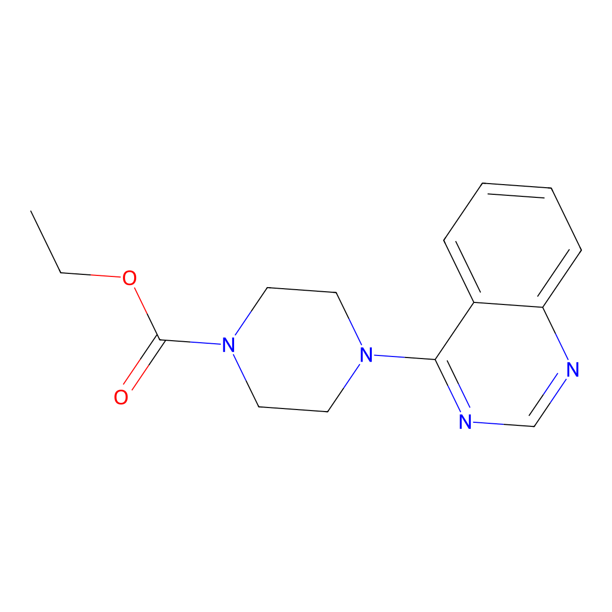 Ethyl 4-(quinazolin-4-yl)piperazine-1-carboxylate molecular structure, CAS 1223227-46-0