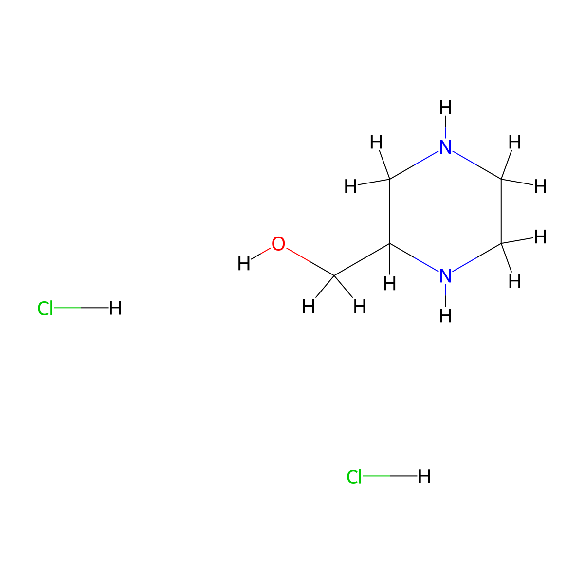 (Piperazin-2-yl)methanol dihydrochloride molecular structure, CAS 122323-87-9