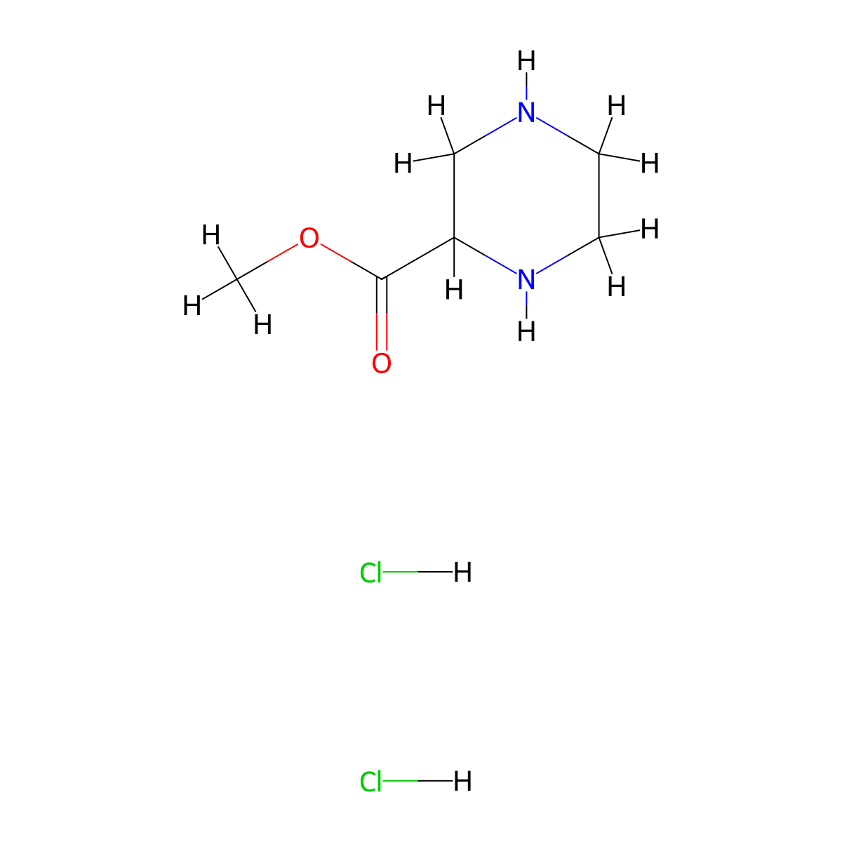 Methyl Piperazine-2-carboxylate Dihydrochloride molecular structure, CAS 122323-88-0