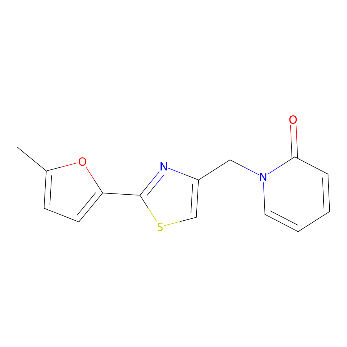 1-[[2-(5-Methyl-2-furanyl)-4-thiazolyl]methyl]-2(1H)-pyridinone molecular structure, CAS 1223231-56-8