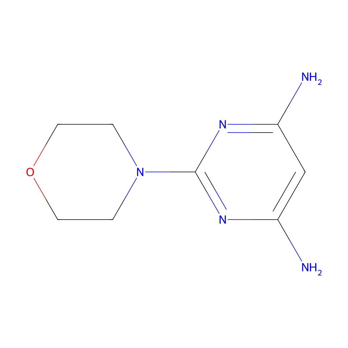 2-(Morpholin-4-yl)pyrimidine-4,6-diamine molecular structure, CAS 122324-16-7