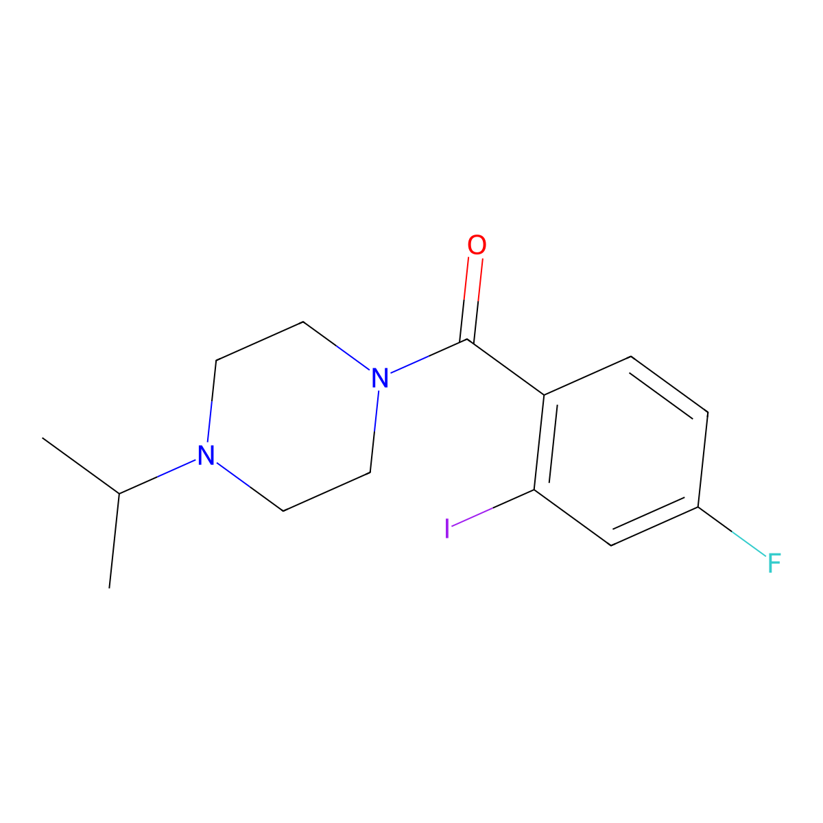 (4-Fluoro-2-iodophenyl)[4-(1-methylethyl)-1-piperazinyl]methanone molecular structure, CAS 1223264-88-7