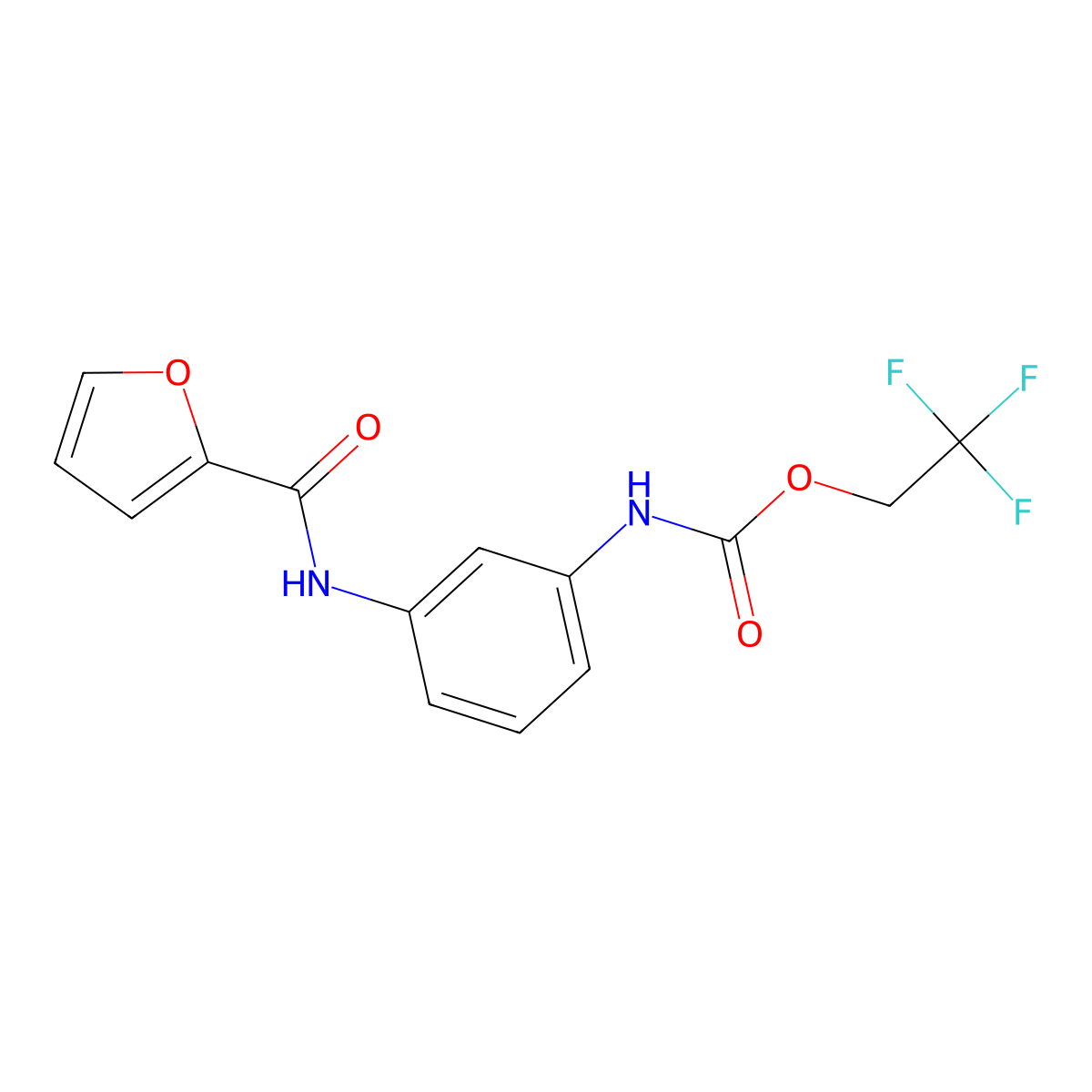 2,2,2-trifluoroethyl N-[3-(furan-2-amido)phenyl]carbamate molecular structure, CAS 1223299-00-0