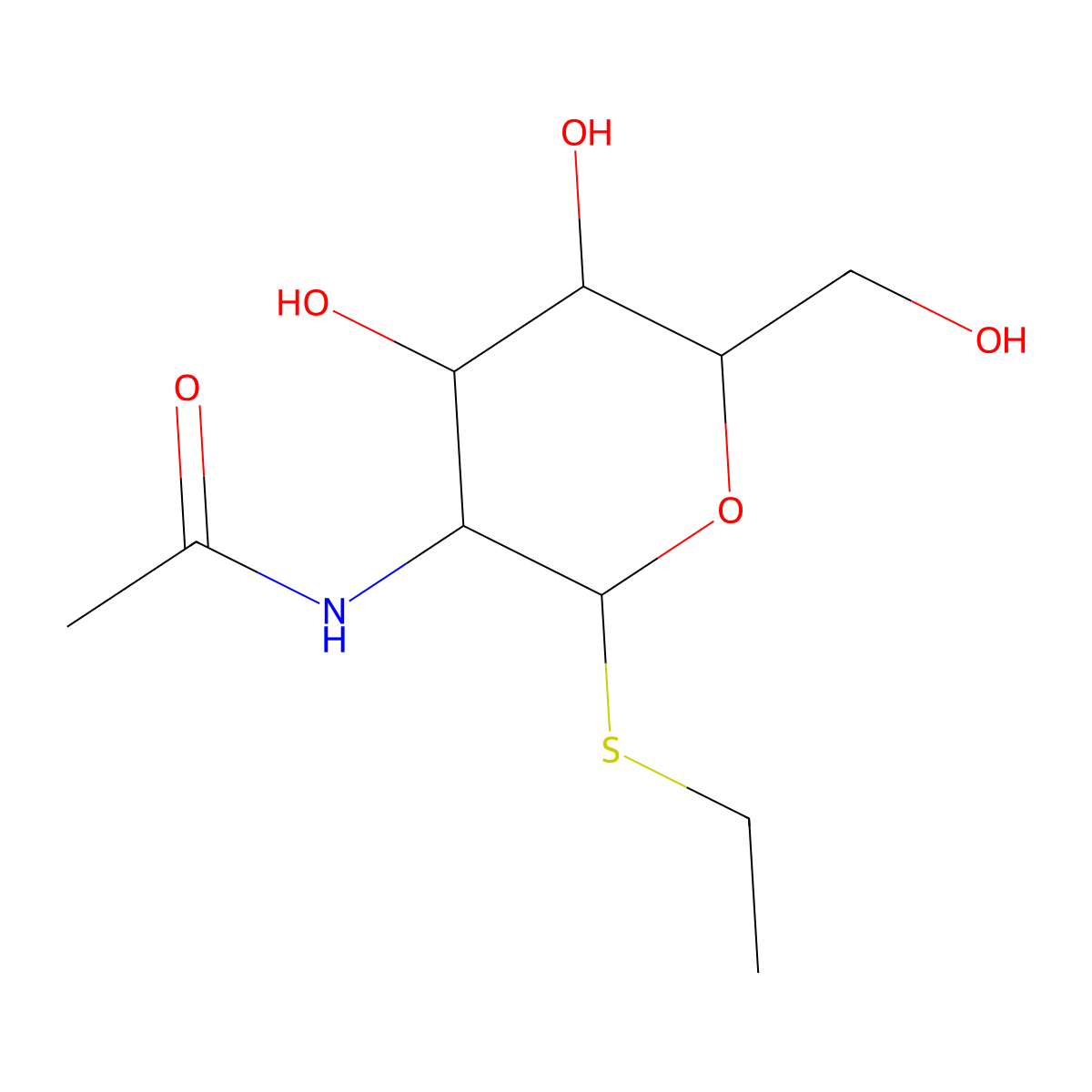 Ethyl 2-acetamido-2-deoxy-b-D-thioglucopyranoside molecular structure, CAS 122331-70-8