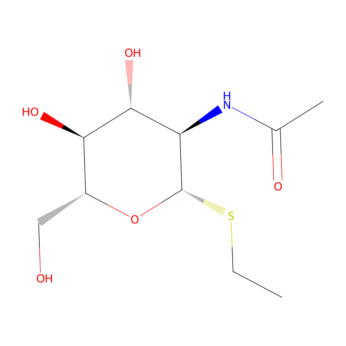 Ethyl 2-acetamido-2-deoxy-b-D-thioglucopyranoside molecular structure, CAS 122331-70-8