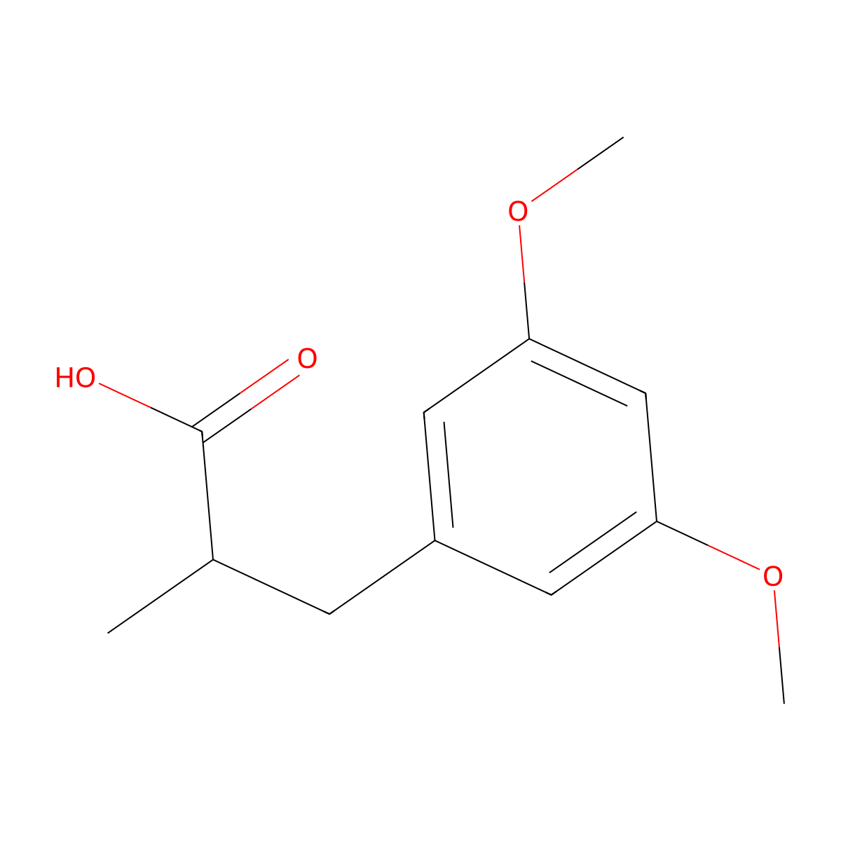 3-(3,5-Dimethoxyphenyl)-2-methylpropanoic acid molecular structure, CAS 122333-94-2