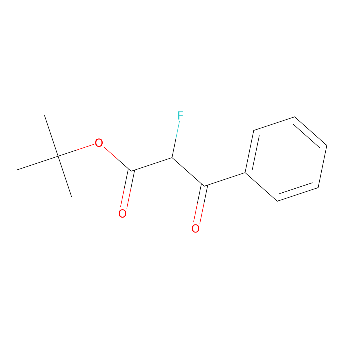 Tert-butyl 2-fluoro-3-oxo-3-phenylpropanoate molecular structure, CAS 122334-38-7