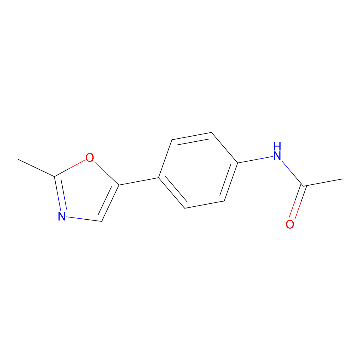 N-(4-(2-Methyloxazol-5-yl)phenyl)acetamide molecular structure, CAS 1223369-41-2