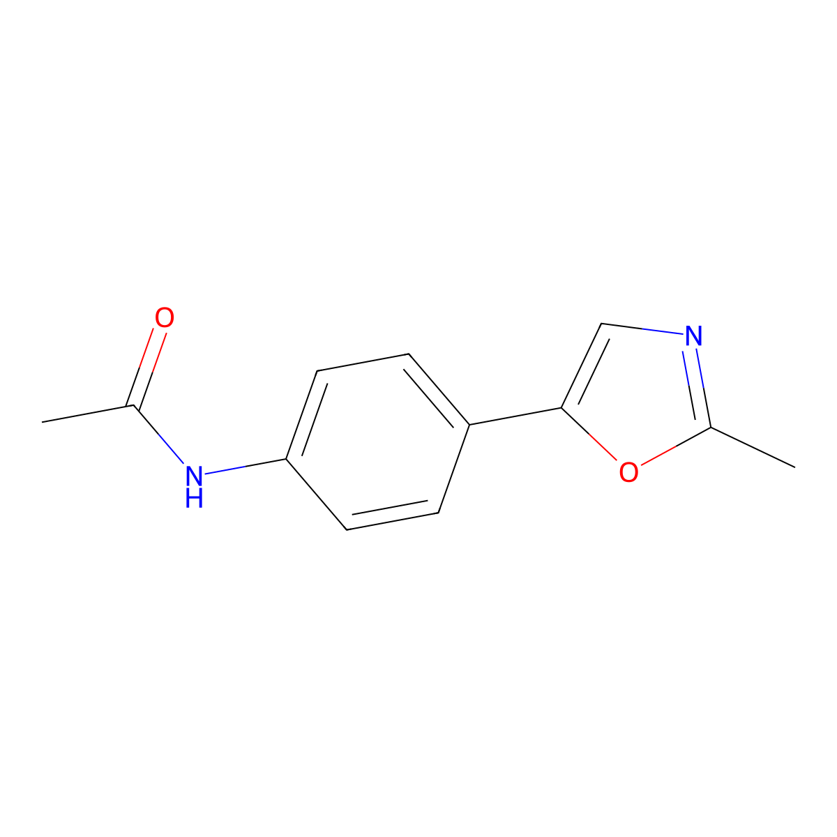 N-(4-(2-Methyloxazol-5-yl)phenyl)acetamide molecular structure, CAS 1223369-41-2