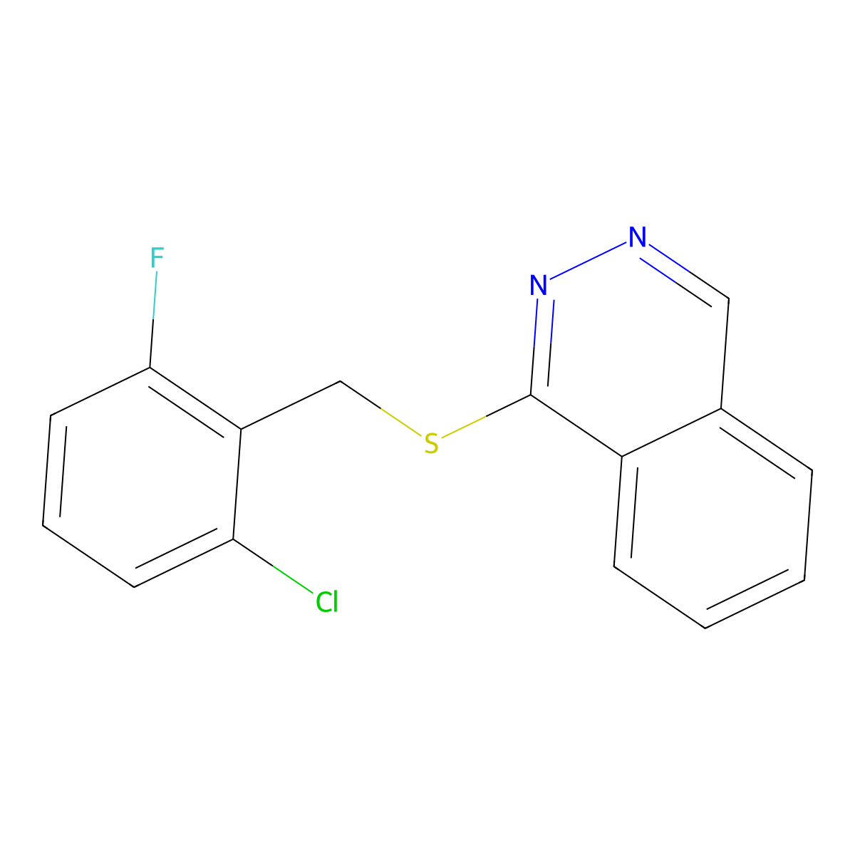 1-[(2-Chloro-6-fluorobenzyl)sulfanyl]phthalazine molecular structure, CAS 1223374-21-7