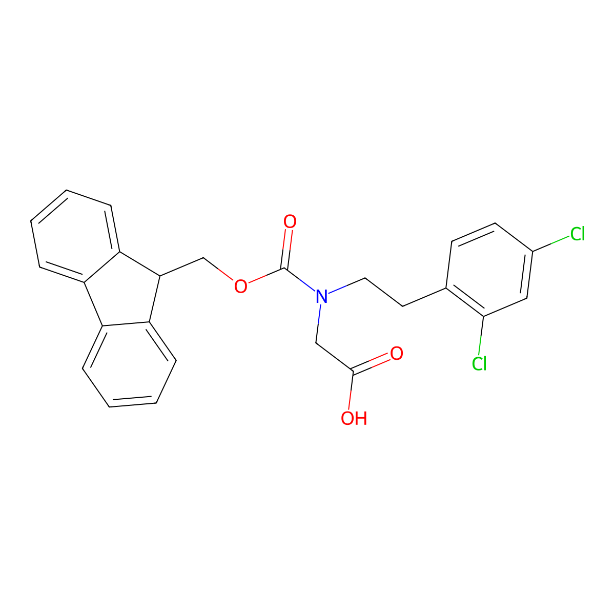 2-{[2-(2,4-dichlorophenyl)ethyl]({[(9H-fluoren-9-yl)methoxy]carbonyl})amino}acetic acid molecular structure, CAS 1223389-53-4