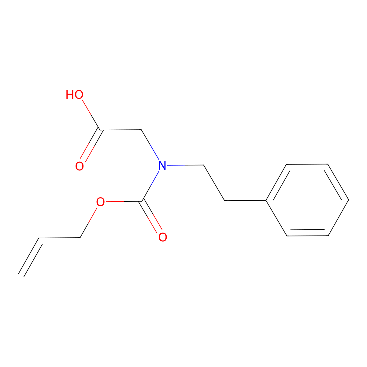 2-[(2-Phenylethyl)[(prop-2-en-1-yloxy)carbonyl]amino]acetic acid molecular structure, CAS 1223389-67-0