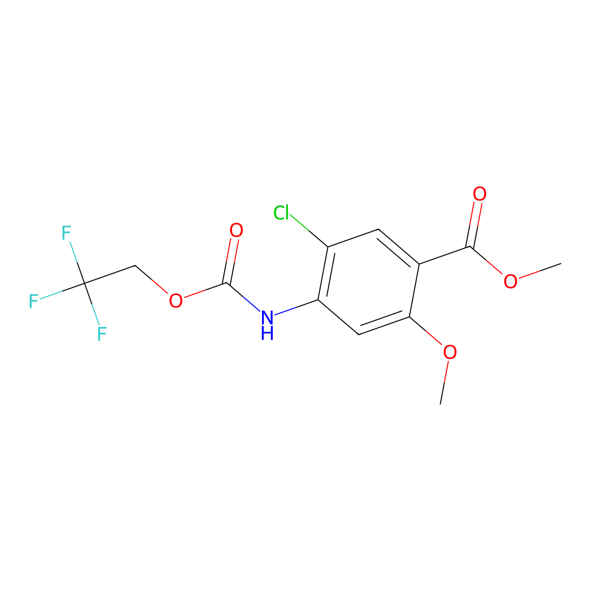 Methyl 5-chloro-2-methoxy-4-{[(2,2,2-trifluoroethoxy)carbonyl]amino}benzoate molecular structure, CAS 1223395-43-4