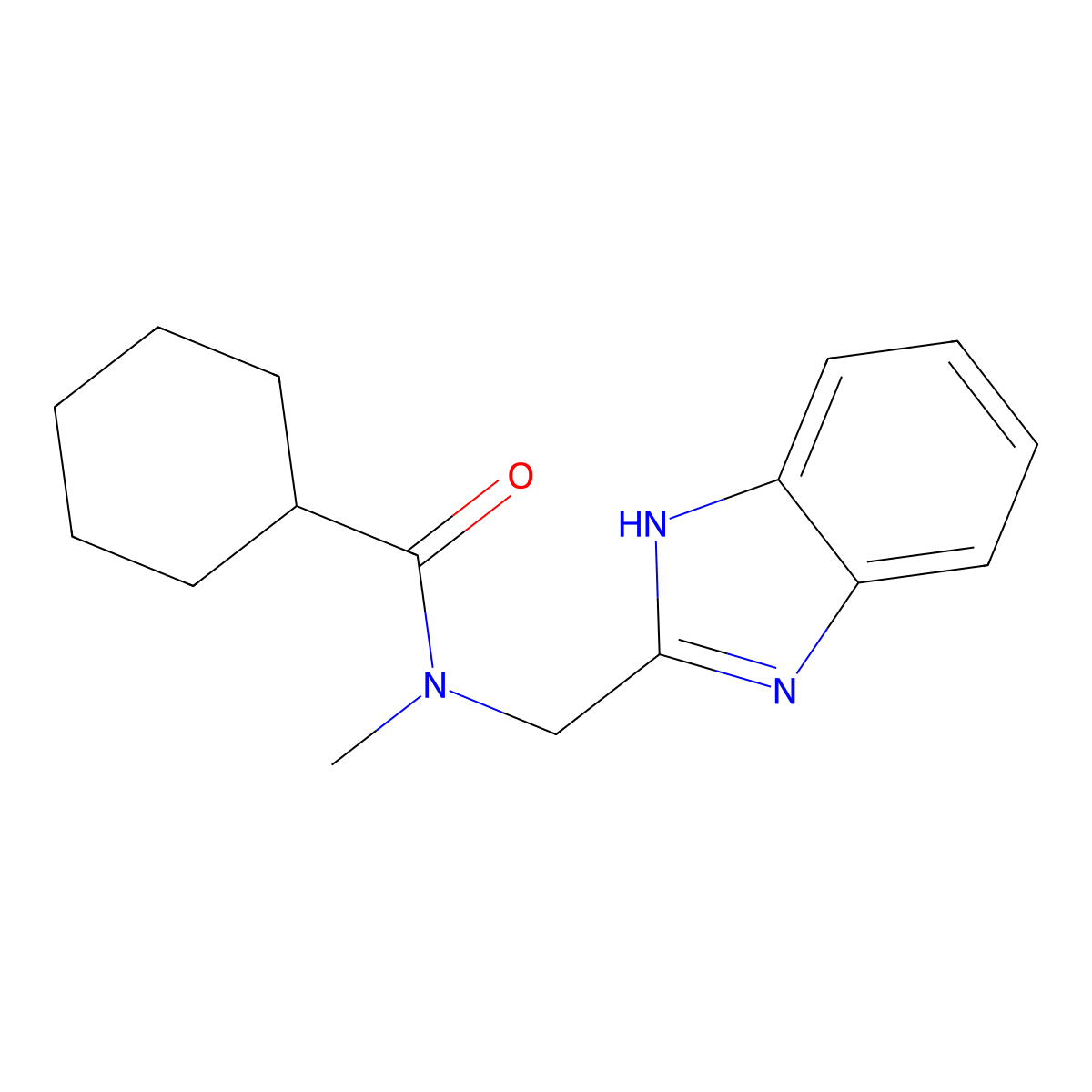N-((1H-Benzo[d]imidazol-2-yl)methyl)-N-methylcyclohexanecarboxamide molecular structure, CAS 1223396-53-9