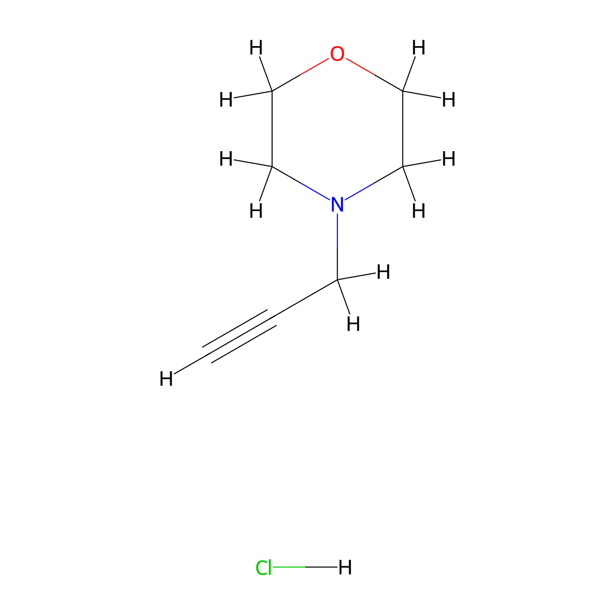 4-(Prop-2-yn-1-yl)morpholine hydrochloride molecular structure, CAS 122340-61-8
