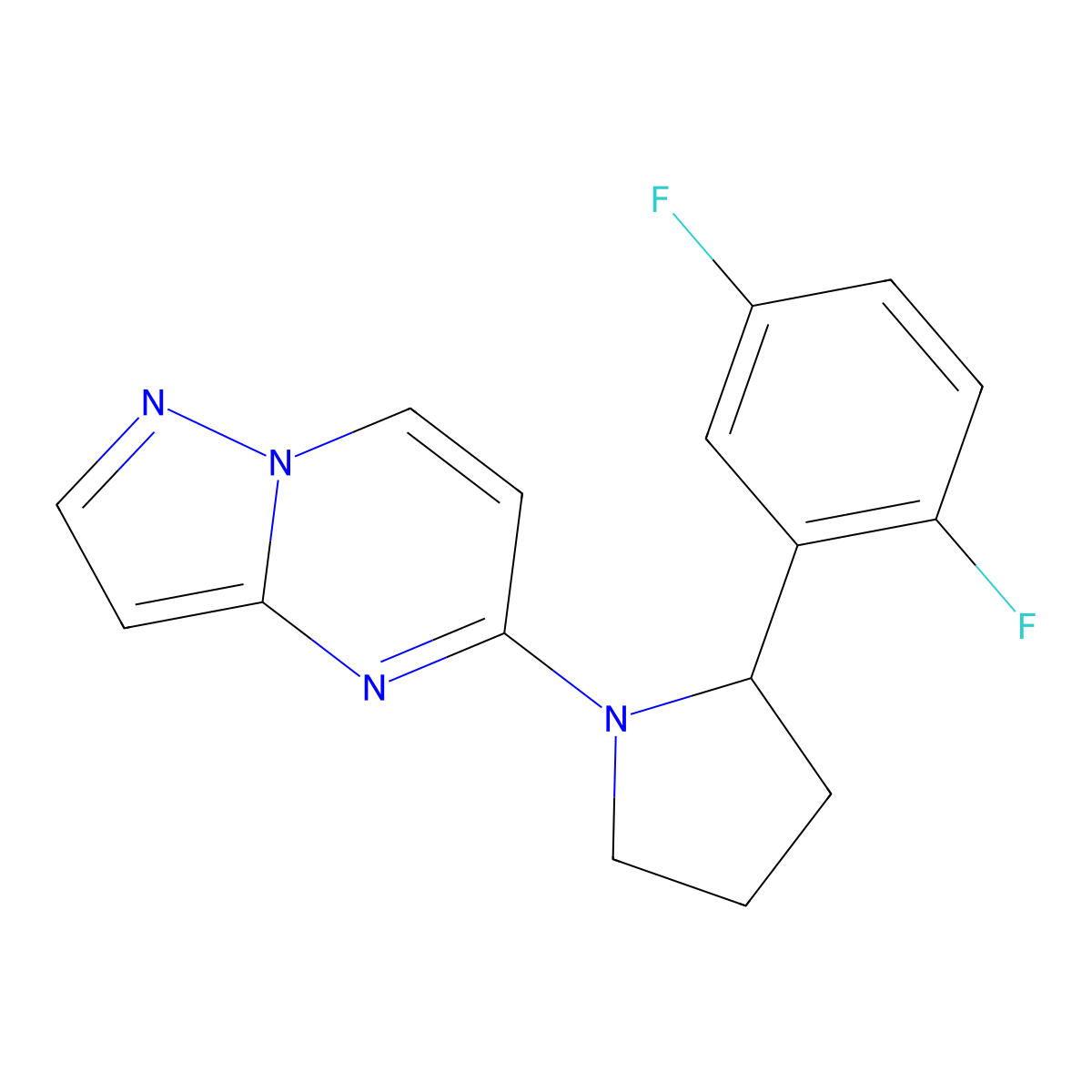 (R)-5-(2-(2,5-difluorophenyl)pyrrolidin-1-yl)pyrazolo[1,5-a]pyrimidine molecular structure, CAS 1223404-89-4