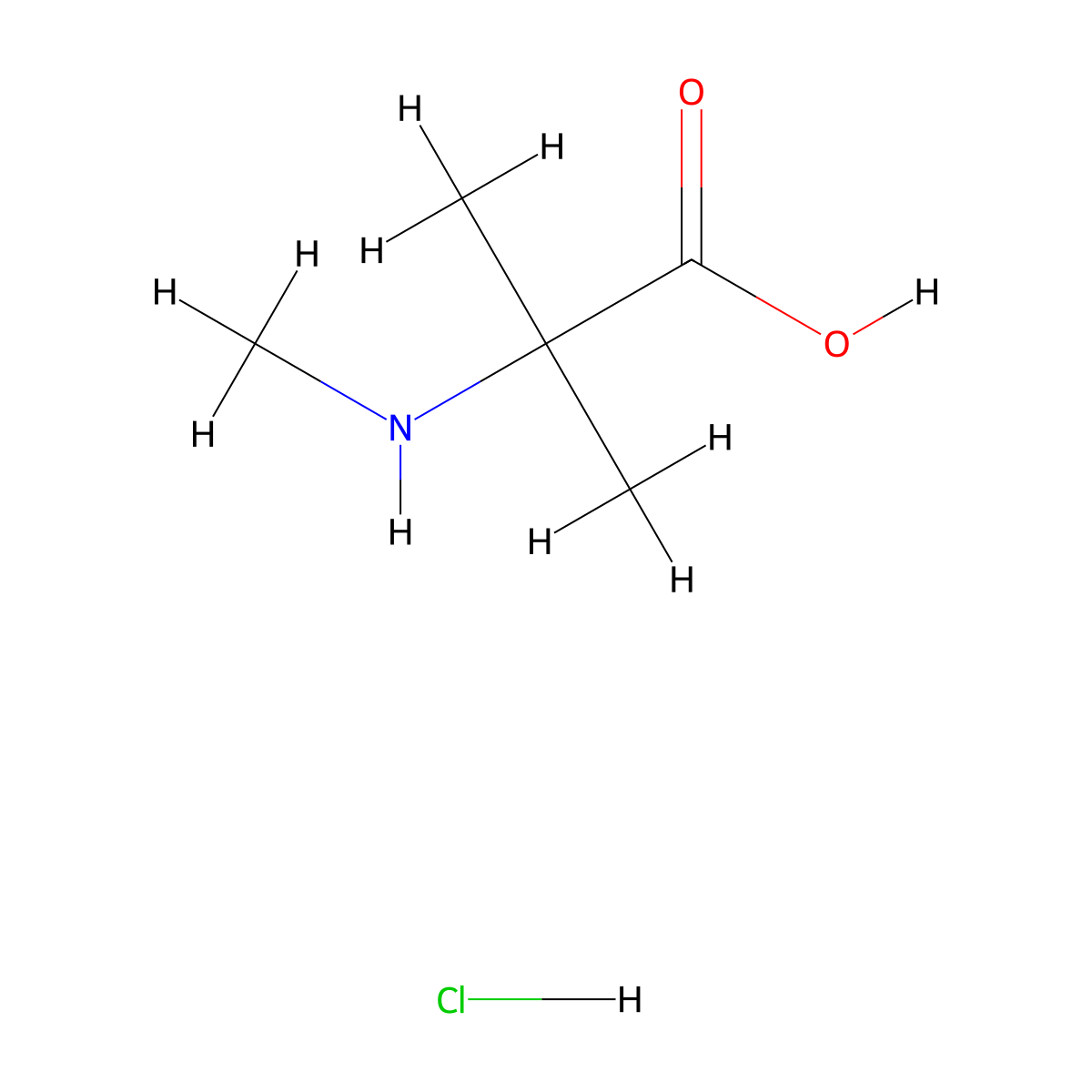 2-Methyl-2-(methylamino)propanoic acid hydrochloride molecular structure, CAS 1223405-15-9