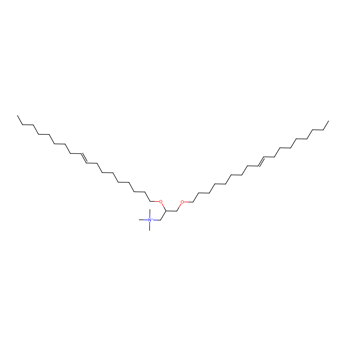 2,3-bis[(Z)-octadec-9-enoxy]propyl-trimethylazanium molecular structure, CAS 122342-03-4