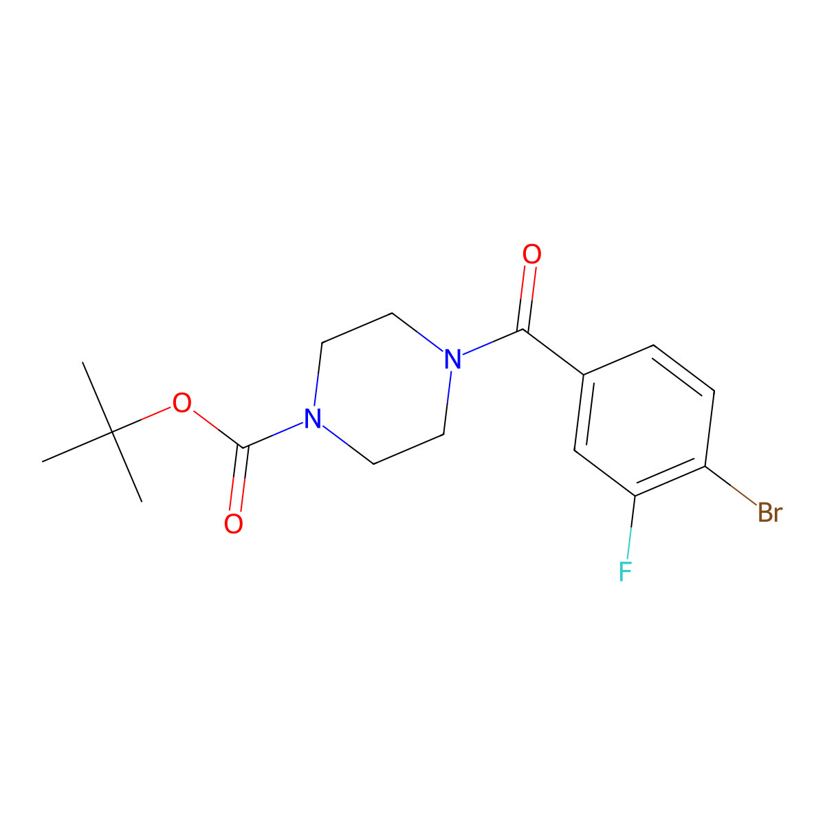 tert-Butyl 4-[(4-bromo-3-fluorophenyl)carbonyl]piperazine-1-carboxylate molecular structure, CAS 1223432-70-9