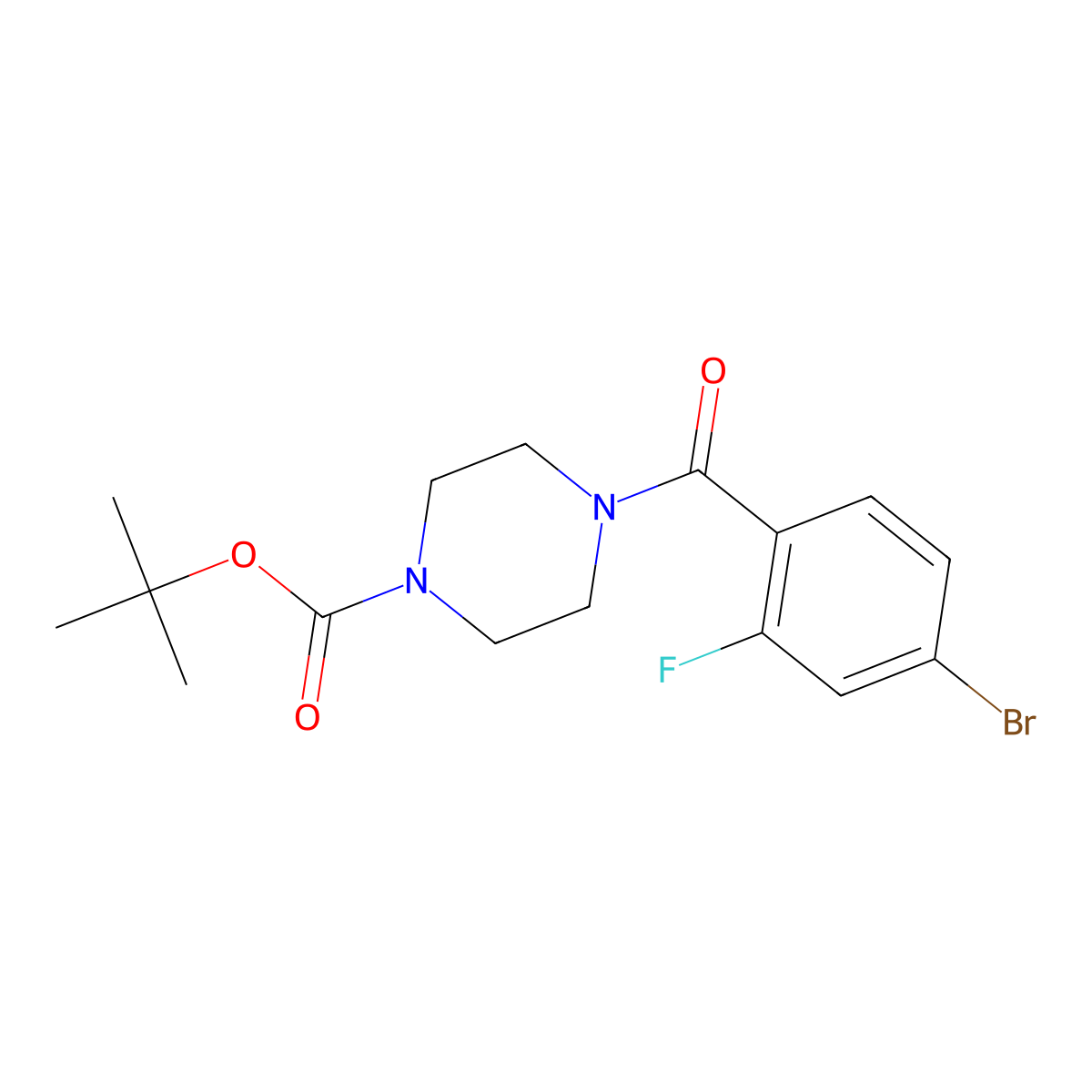 Tert-butyl 4-(4-bromo-2-fluorobenzoyl)piperazine-1-carboxylate molecular structure, CAS 1223433-71-3