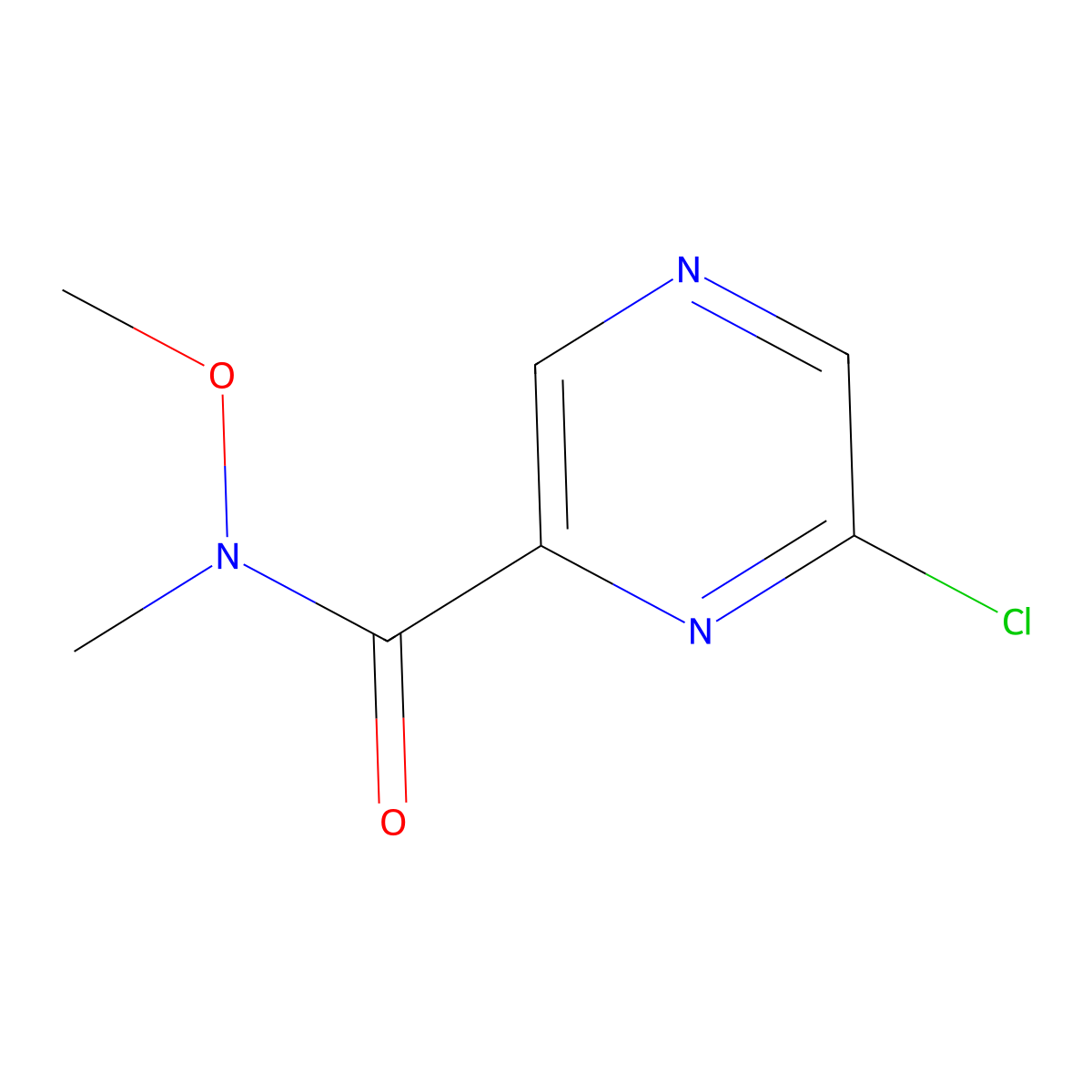 6-Chloro-N-methoxy-N-methylpyrazine-2-carboxamide molecular structure, CAS 1223444-91-4