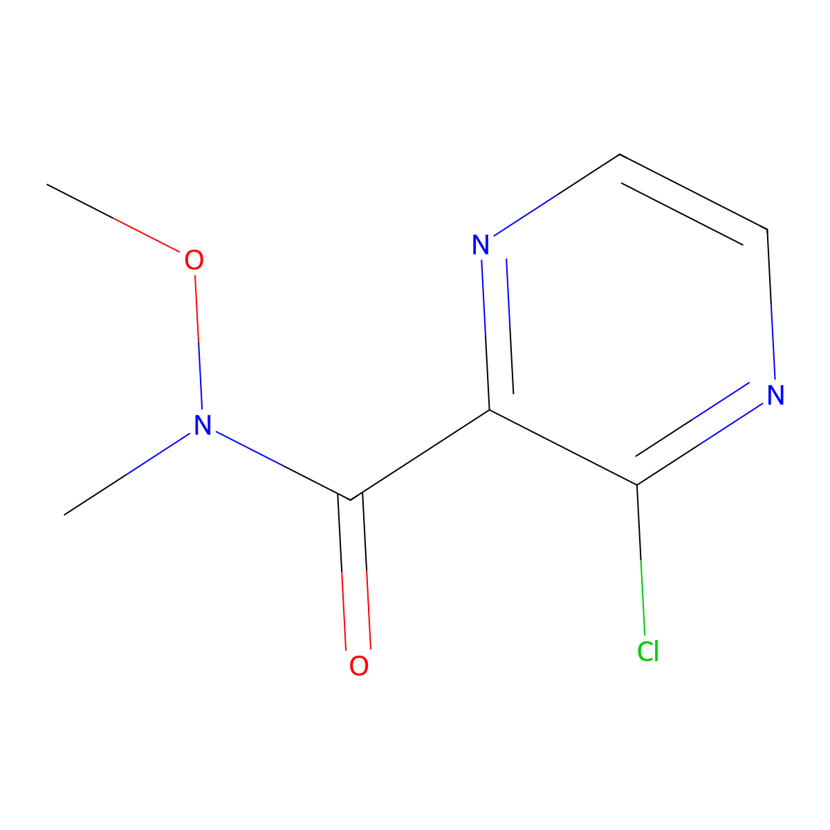 3-Chloro-N-methoxy-N-methylpyrazine-2-carboxamide molecular structure, CAS 1223444-94-7