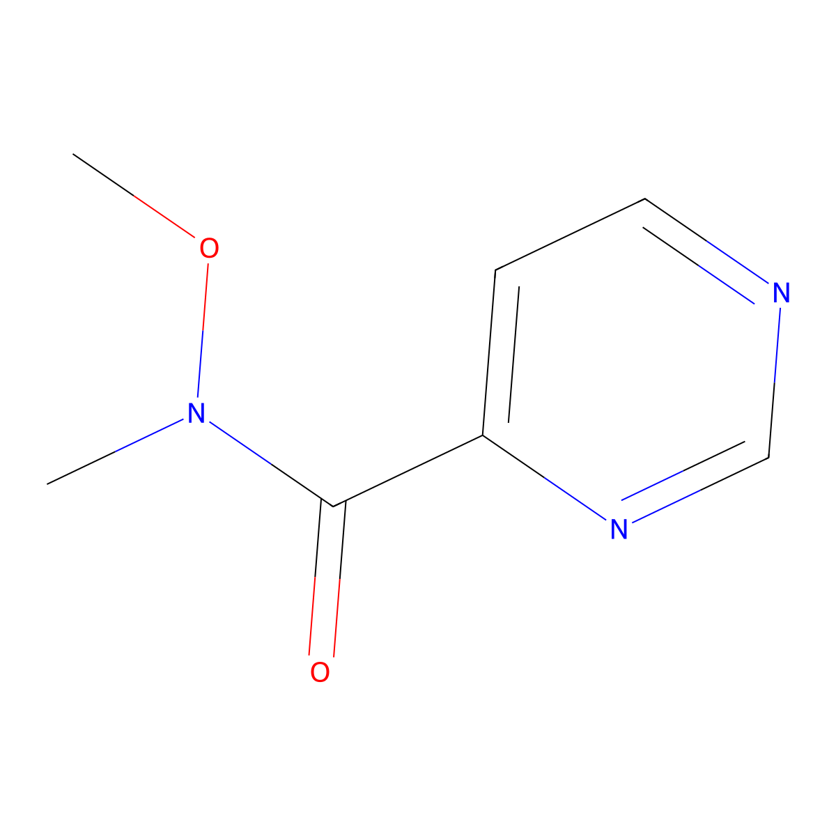 N-Methoxy-N-methylpyrimidine-4-carboxamide molecular structure, CAS 1223452-39-8