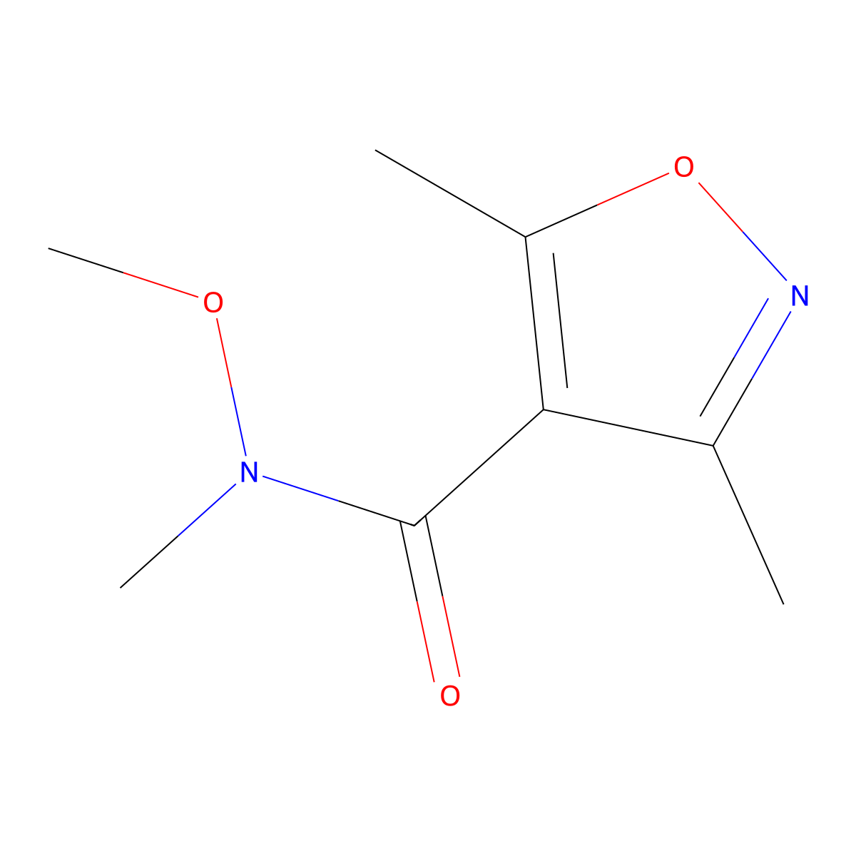 N-methoxy-N,3,5-trimethylisoxazole-4-carboxamide molecular structure, CAS 1223452-45-6