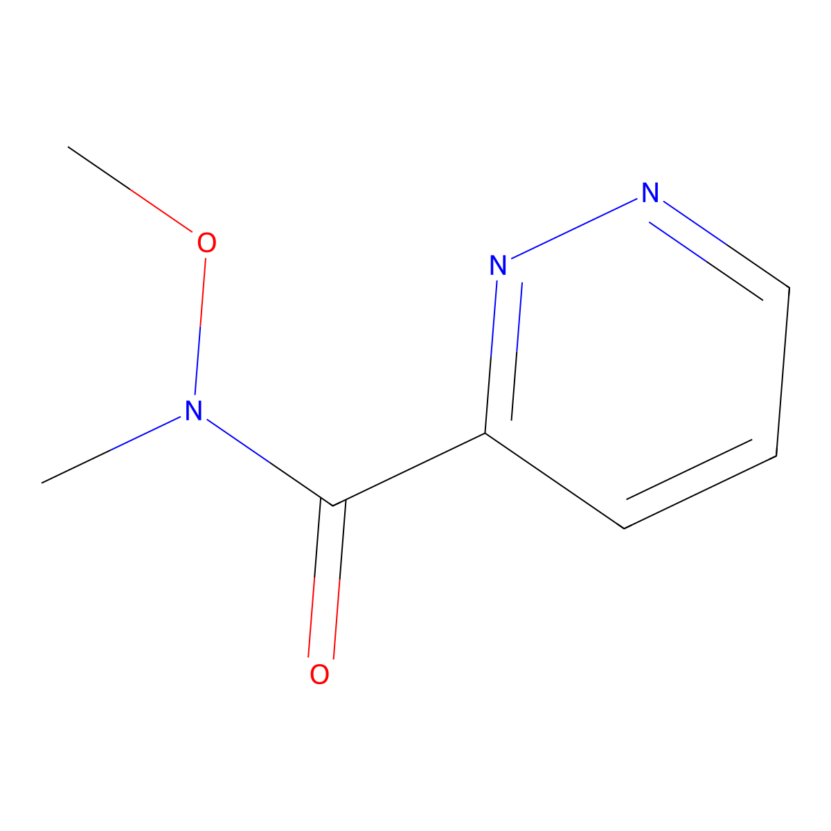 N-methoxy-N-methylpyridazine-3-carboxamide molecular structure, CAS 1223452-47-8