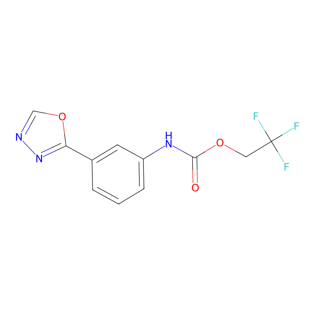 2,2,2-trifluoroethyl N-[3-(1,3,4-oxadiazol-2-yl)phenyl]carbamate molecular structure, CAS 1223467-97-7