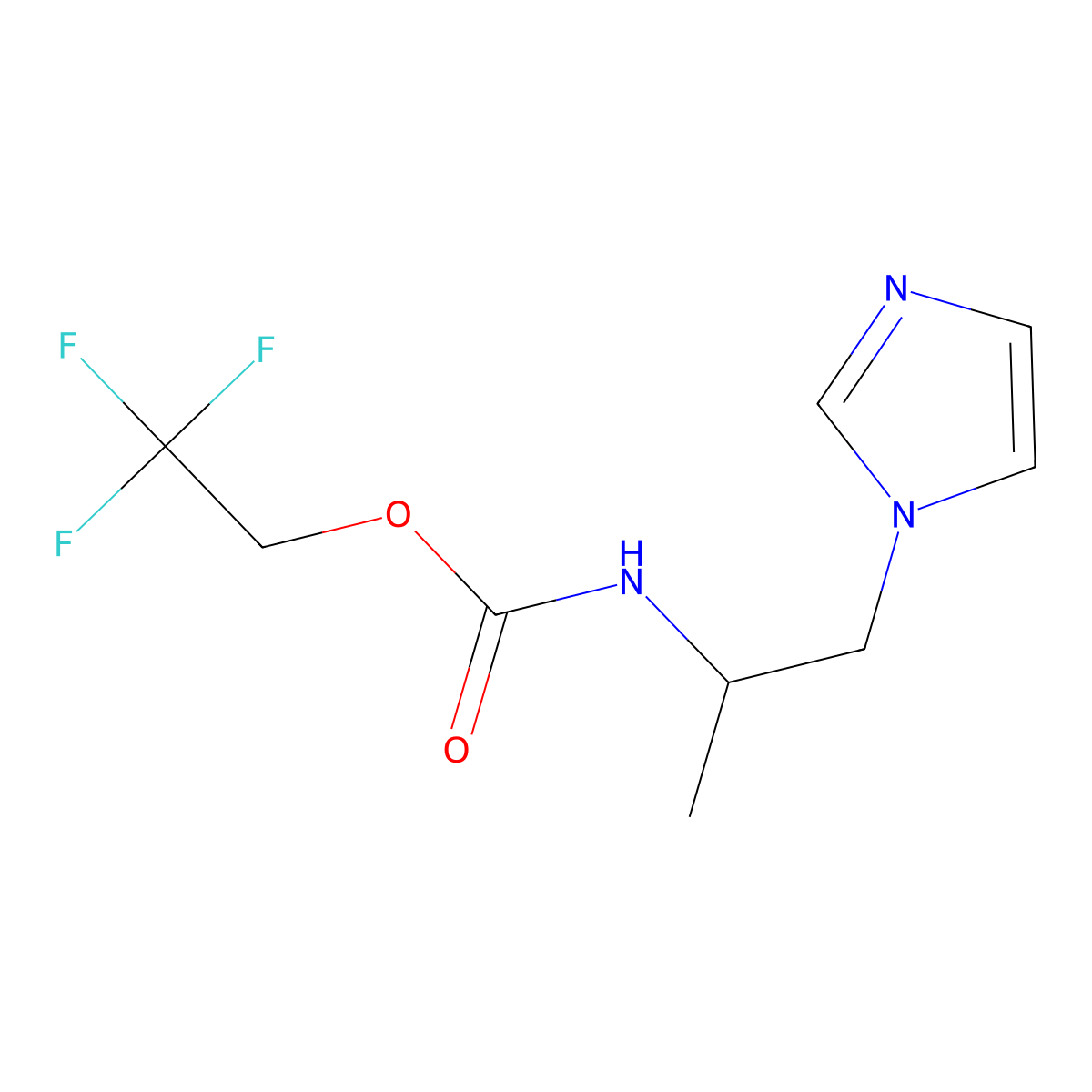 2,2,2-trifluoroethyl N-[1-(1H-imidazol-1-yl)propan-2-yl]carbamate molecular structure, CAS 1223468-06-1
