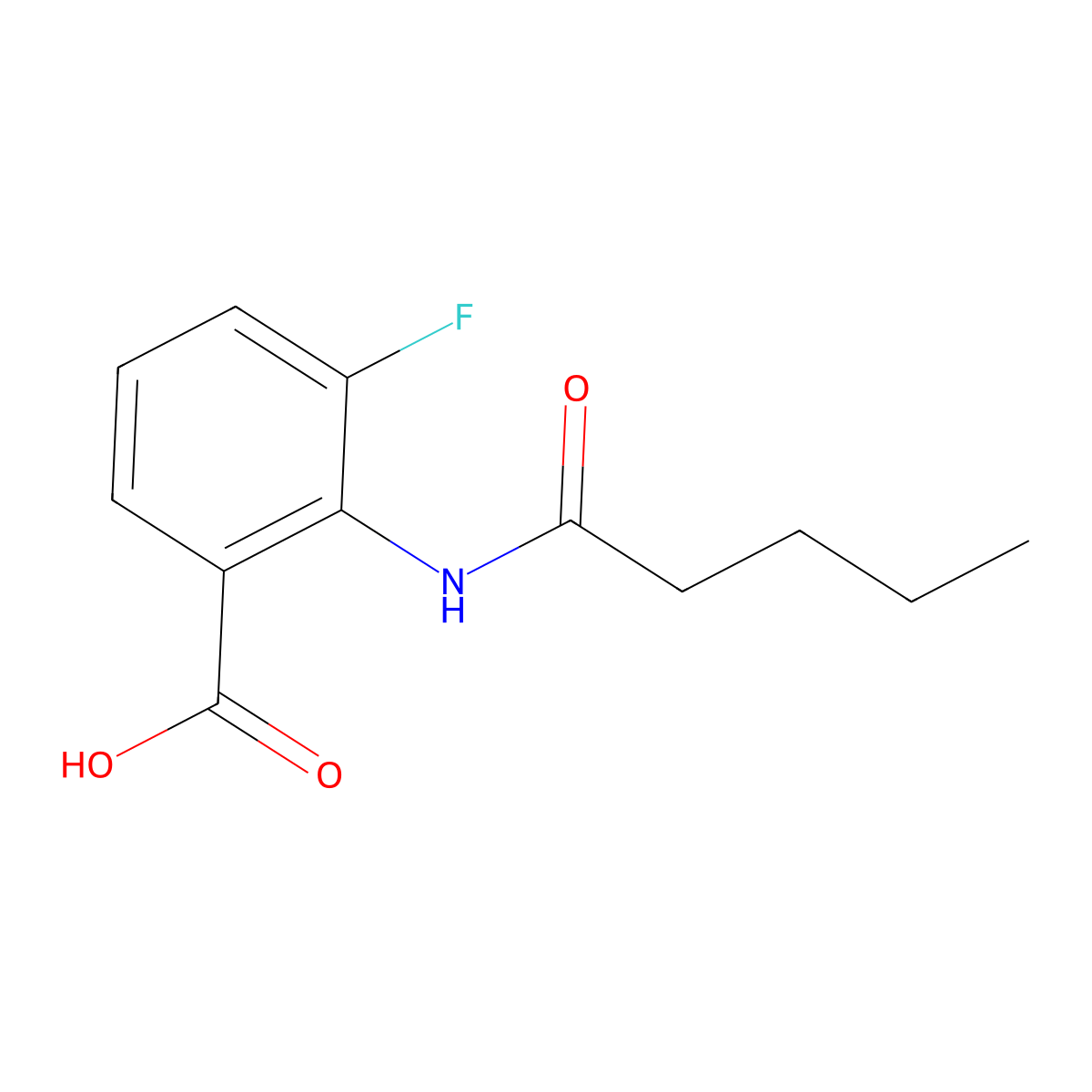 3-Fluoro-2-pentanamidobenzoic acid molecular structure, CAS 1223468-22-1