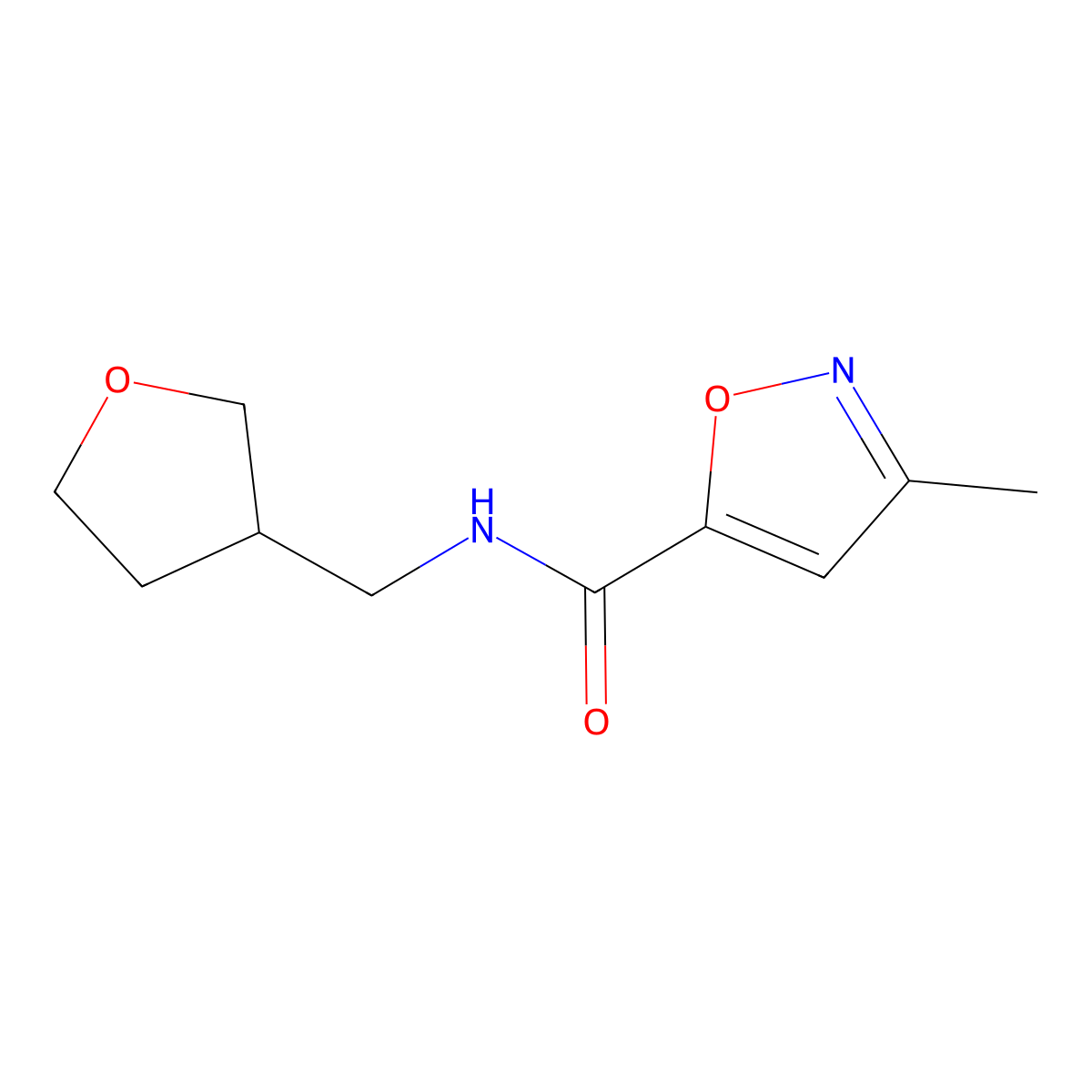 3-methyl-N-[(oxolan-3-yl)methyl]-1,2-oxazole-5-carboxamide molecular structure, CAS 1223482-48-1