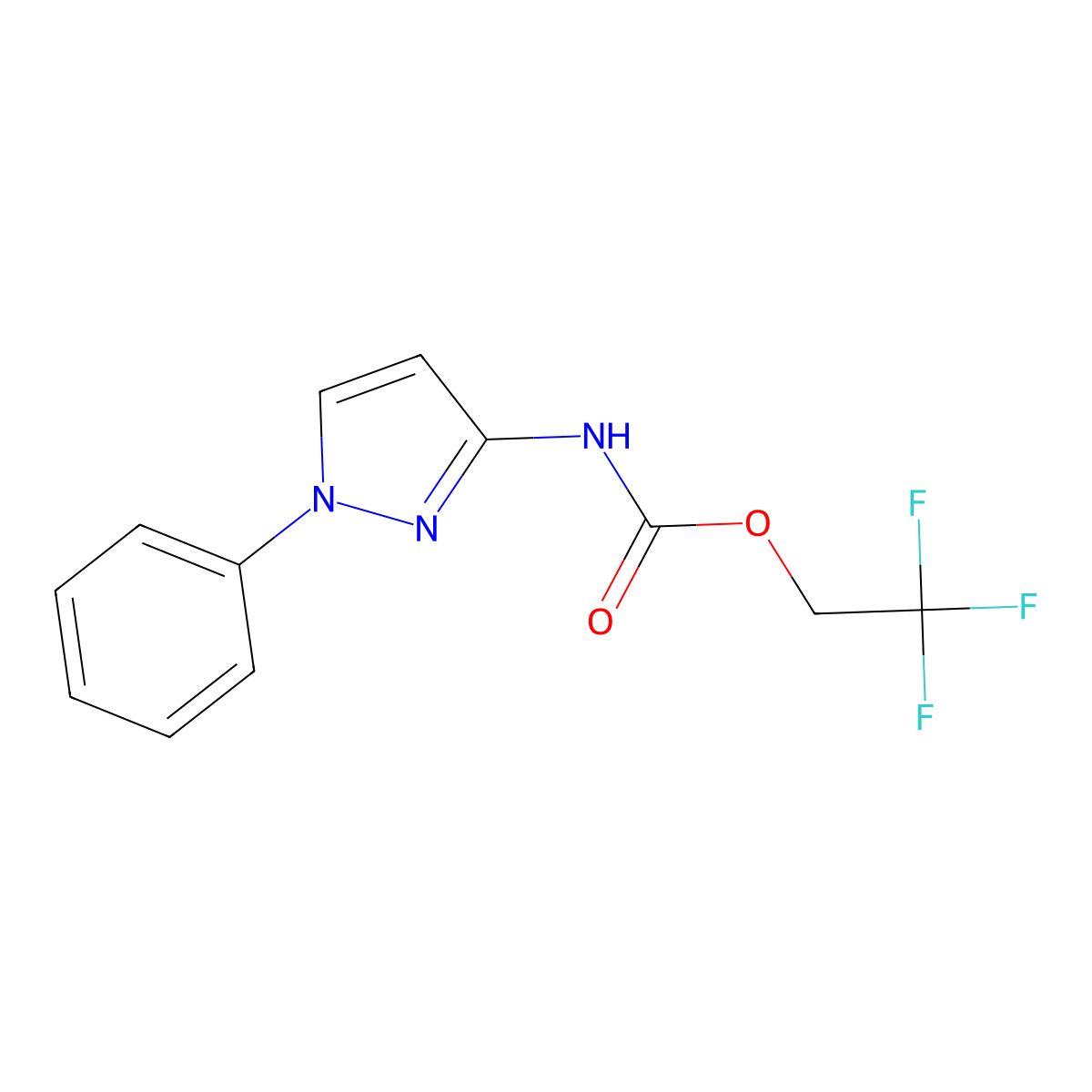 2,2,2-trifluoroethyl N-(1-phenyl-1H-pyrazol-3-yl)carbamate molecular structure, CAS 1223500-65-9