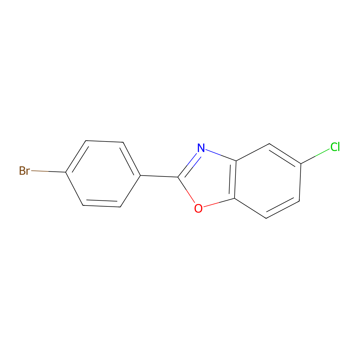 2-(4-Bromophenyl)-5-chloro-1,3-benzoxazole molecular structure, CAS 122351-86-4