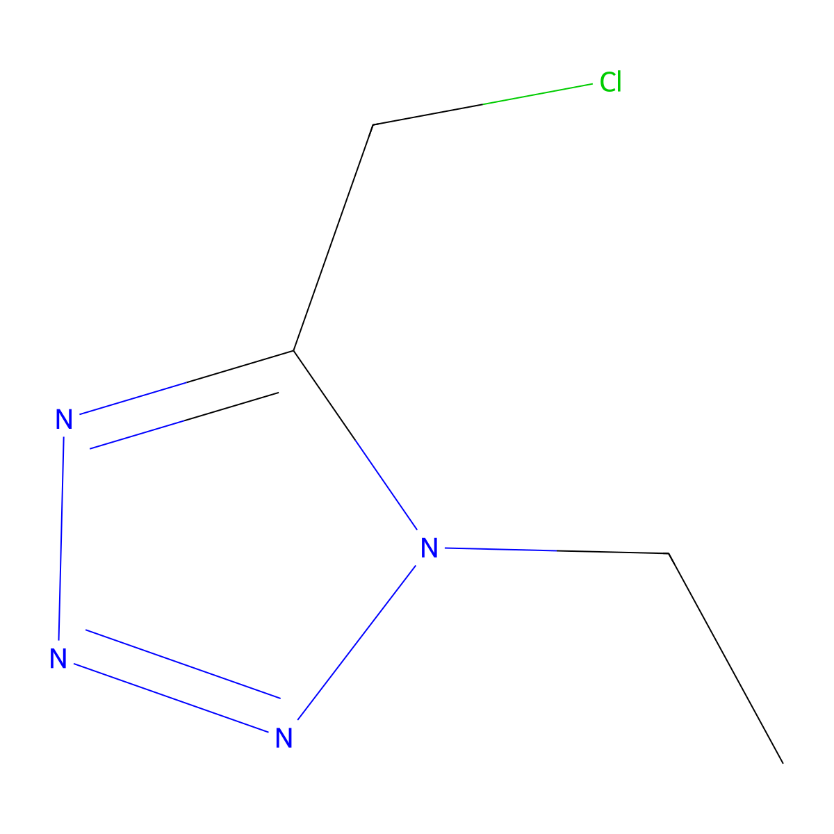 5-(chloromethyl)-1-ethyl-1H-1,2,3,4-tetrazole molecular structure, CAS 122351-87-5