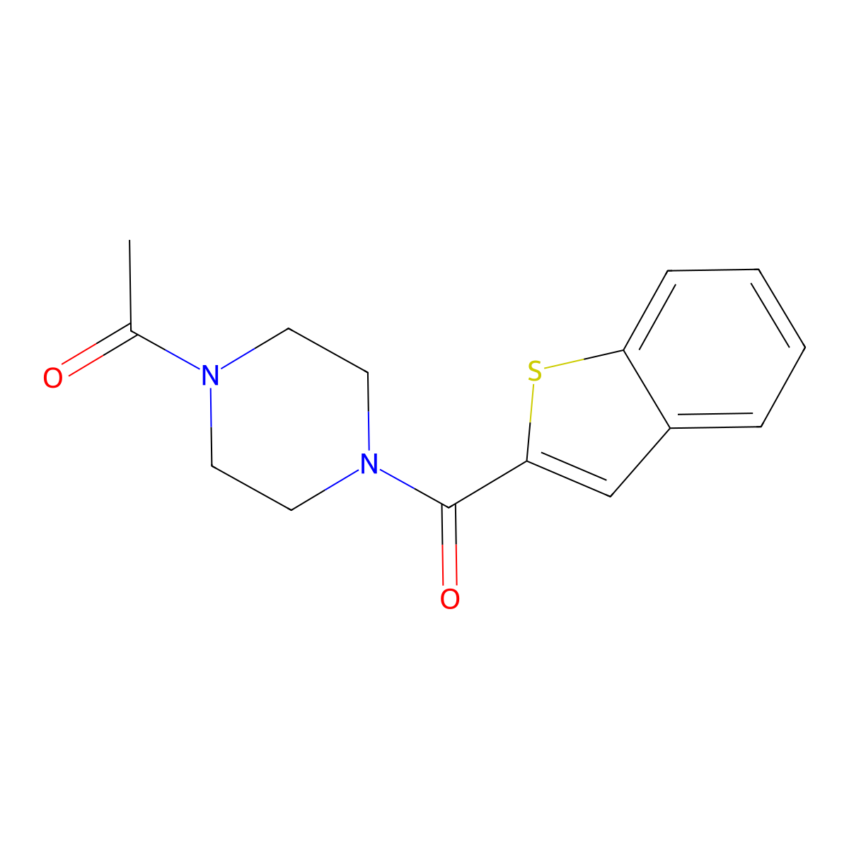 1-[4-(1-Benzothiophene-2-carbonyl)piperazin-1-yl]ethan-1-one molecular structure, CAS 1223532-76-0